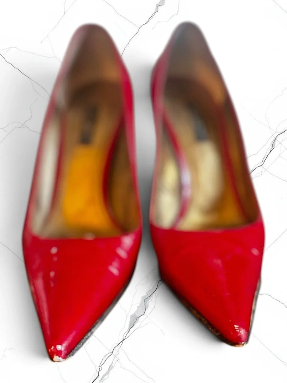 DOLCE & GABBANA Red Potent Leather Pointy Stiletto EU 37.5